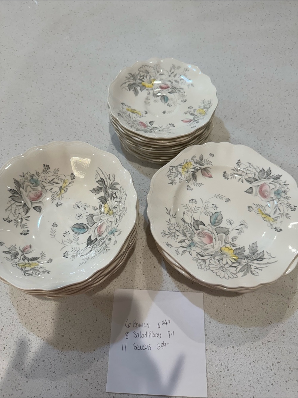 Set Of 6 Bowls J&G Meakin English Staffordshire 8 Plates 7”, 11 Saucers